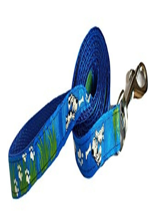 Pups&Pets طقم طوق ومقود مطبوع عليه شعار Pups&Pets للحيوانات الأليفة مقاس 15 مم - طوق نايلون قابل للتعديل مع جرس للكلاب الصغيرة والمتوسطة، طقم طوق ومقود للجراء والكلاب والقطط (أزرق) - Image 2